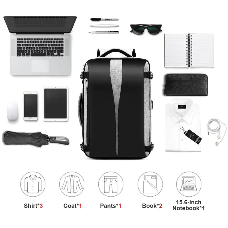 Sleek 17-Inch Anti-Theft Laptop Backpack with USB Charger (3 ways to carry) - 2 Colours