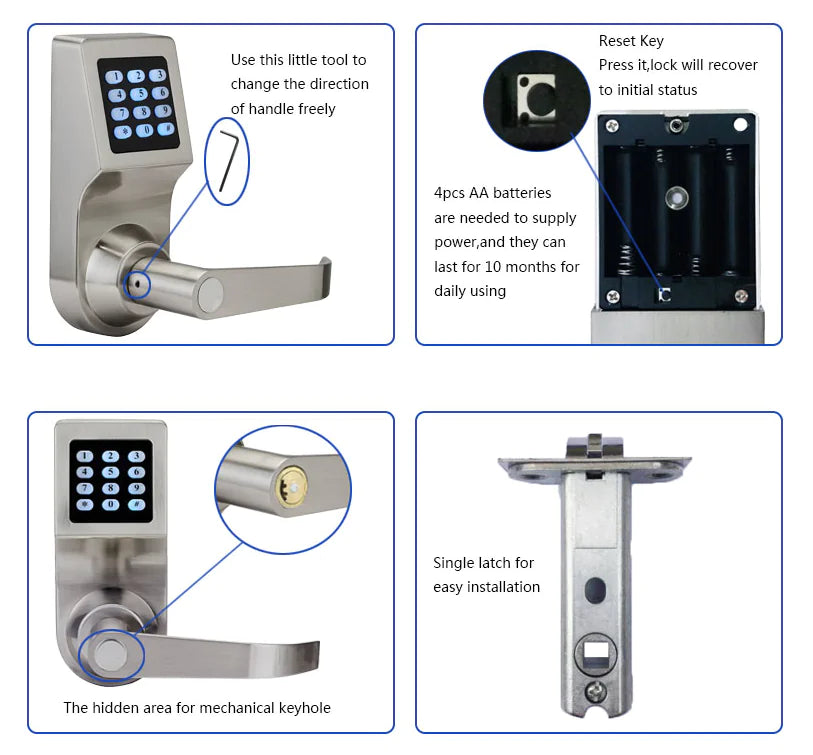 Smart Anti-Theft Door Handle Lock (4 unlock methods) - 2 Colours