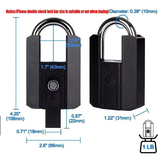 Secure Finger Print Lock (With 2 backup Keys)