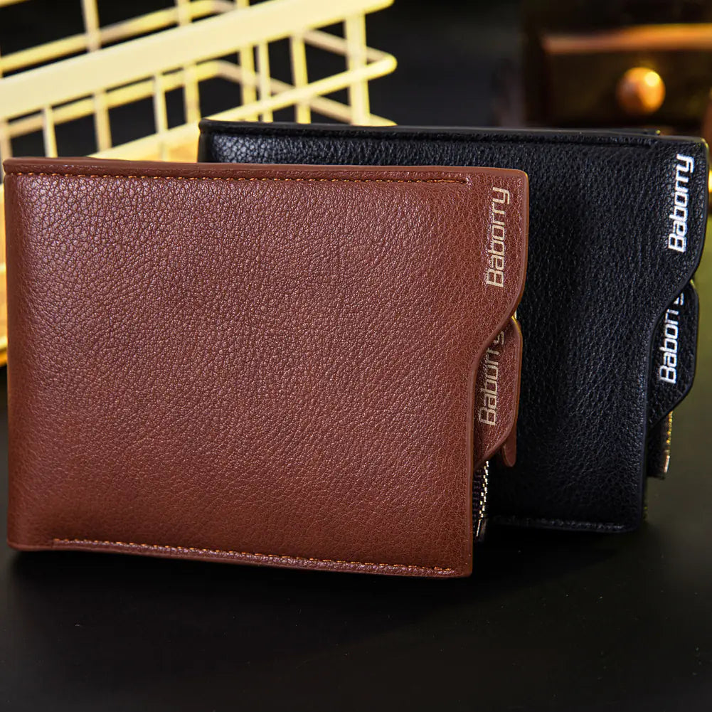 Stylish Baborry RFID Solid Wallet with Card Holder